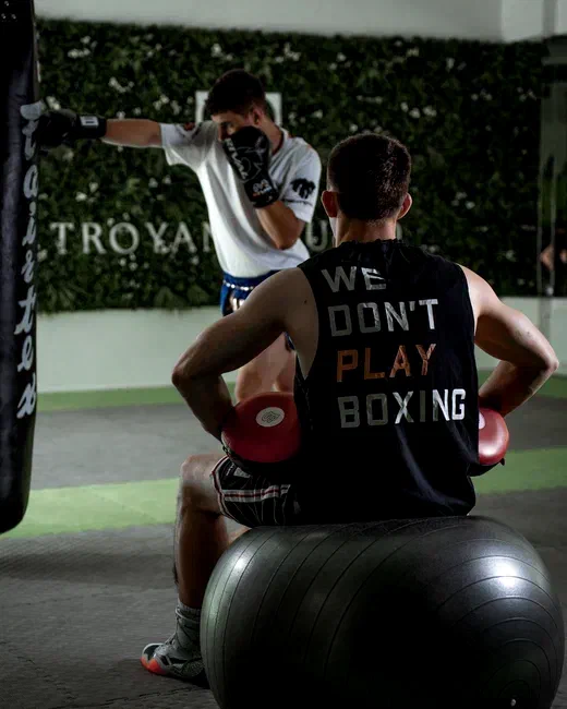 Viacheslav Lenskyi leading a personal boxing session